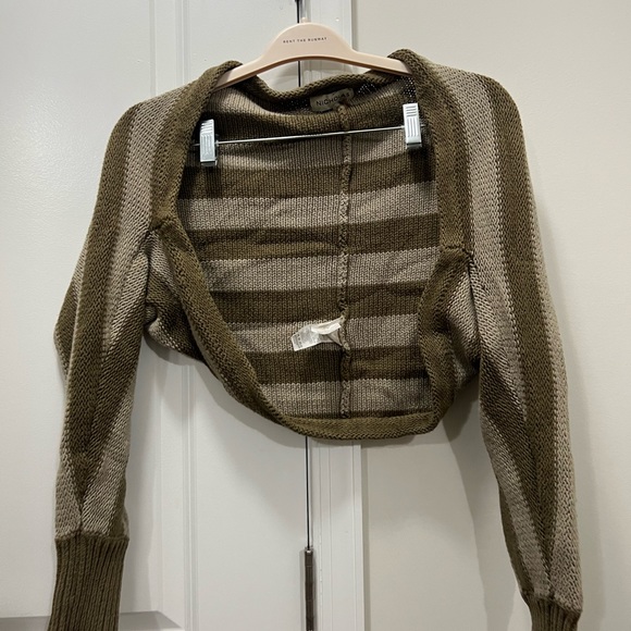 NICHOLAS Brown Alcina Twist Front Sweater & Crop Shrug Size Medium $295 - Picture 3 of 10